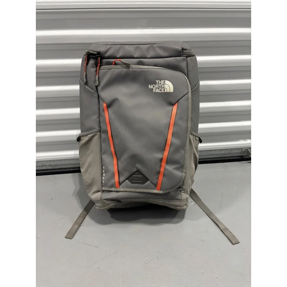 The North Face Kaban Backpack Grey Orange Laptop Commuter Bag FlexVent NF0A2ZEU